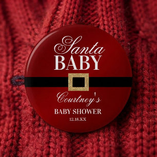 Santa Baby Kerst Baby Borrel Ronde Button 5,7 Cm