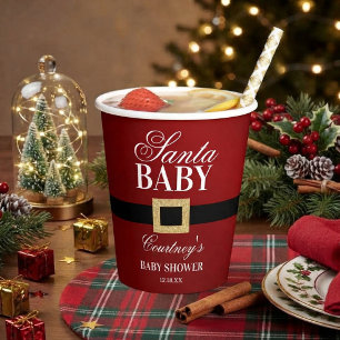 Santa Baby Kerst Baby Shower Papieren Bekers