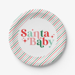Santa Baby kerst baby shower Papieren Bordje