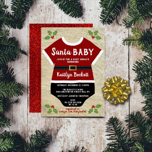 Santa Baby KerstBaby shower Kaart