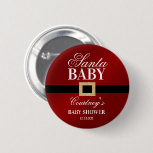 Santa Baby   KerstBaby shower Ronde Button 5,7 Cm
