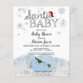 Santa Baby kerstbudgetuitnodiging voor Baby shower (Voorkant)