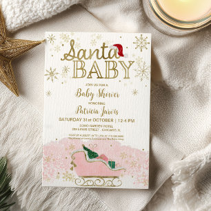 Santa Baby kerstbudgetuitnodiging voor Baby shower