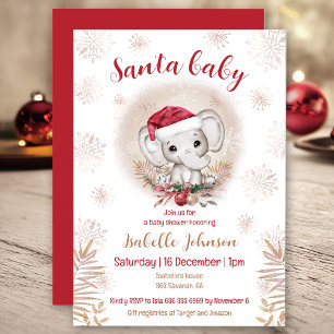 Santa Baby kerstfeest Baby shower Kaart