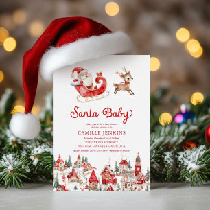 Santa Baby kerstfeest Baby shower Kaart
