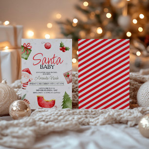 Santa Baby kerstfeest Baby shower Kaart