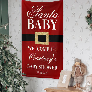 Santa Baby   Kerstfeest Baby shower Welkom Spandoek