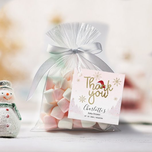 Santa Baby Kerstmeisje Baby shower Dank je wel Bedankjes Labels
