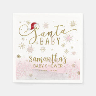 Santa Baby Kerstmeisje Baby shower Servet