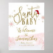 Santa Baby Kerstmis Baby shower Welkomstteken Poster (Voorkant)