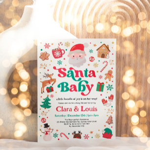 Santa Baby Kerstmis Gender Neutraal Baby shower Kaart