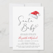 Santa Baby Kerstmis Koppels Baby Sprinkle Kaart (Voorkant)