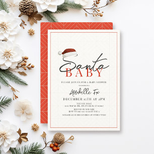 Santa Baby Kerstvakantie minimaal Baby shower Kaart