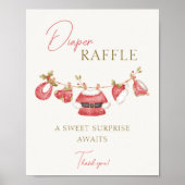 Santa Baby Kleding Boy Baby shower Luier Raffle Poster (Voorkant)
