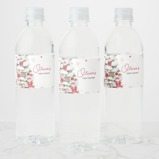 Santa Baby Kleding Kerst Baby shower Waterfles Etiket (Flessen)