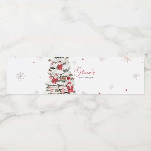 Santa Baby Kleding Kerst Baby shower Waterfles Etiket (Enkel label)
