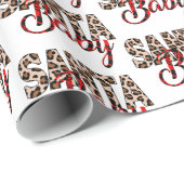 Santa Baby Leopard Pset Kerstmis Cadeaupapier (Rol Hoek)