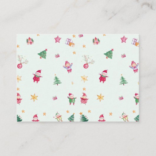 Santa Baby Luier Raffle Baby shower Informatiekaartje (Achterkant)