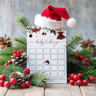 Santa Baby Modern Baby shower Bingo spel