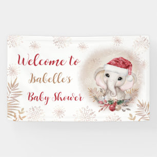 Santa Baby Olifant Meisje Baby shower Banner