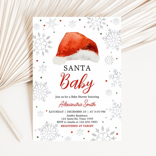 Santa Baby Pet Baby shower Kaart