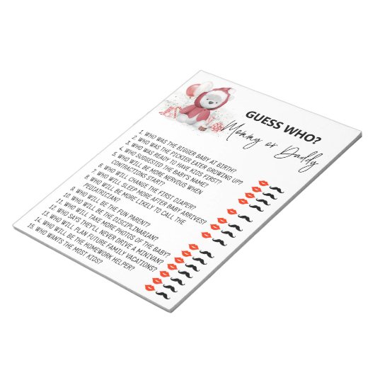 Santa Baby Polar Beer Baby shower raad eens wie Notitieblok (Schuin)