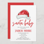 Santa Baby Red Pet Kerstdouche uitnodiging (Voorkant / Achterkant)