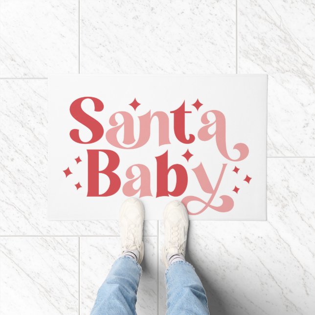 Santa Baby - Retro kersttypografie Deurmat (Binnen)