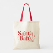 Santa Baby - Retro kersttypografie Tote Bag (Achterkant)