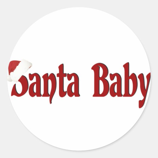 Santa Baby Ronde Sticker (Voorkant)