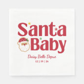 Santa Baby rood en groen Baby shower Servet (Voorkant)