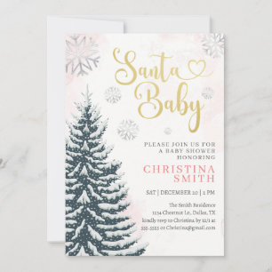 Santa Baby Roze Winter Wonderland Baby Meisje Show Kaart