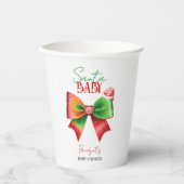 Santa Baby shower bow and Santa hat Christmas Papieren Bekers (Voorkant)