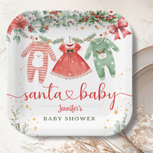 Santa Baby shower Christmas Girl Papier