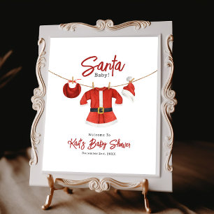 Santa Baby shower Girl Dress Welkom Poster