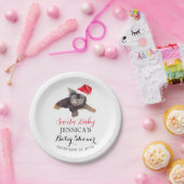 Santa Baby shower Rood Schattige eenvoudig Dank u Papieren Bordje (Feest)
