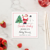 Santa Baby shower Rood Schattige eenvoudig Dank u Servet (Insitu)