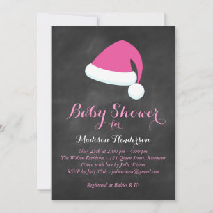 Santa Baby shower Uitnodiging - roze