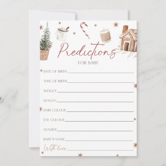 Santa Baby shower voorspellingen voor Baby Kaart (Voorkant)