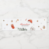 Santa Baby shower Waterfles Etiket (Enkel label)