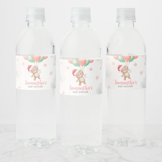 Santa Baby shower Waterfles Etiket (Flessen)