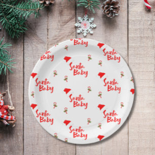 Santa Baby Winter Baby shower Papieren Bordje