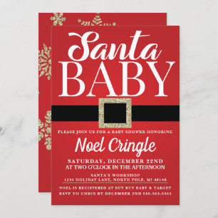 Santa Baby Winter Baby shower Uitnodiging