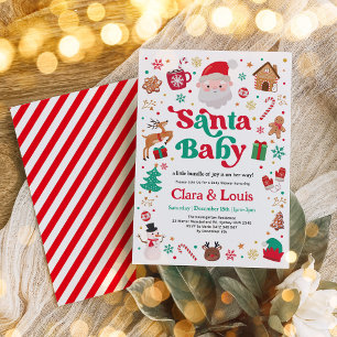 Santa Baby Winter Kerst Neutraal Baby shower Kaart