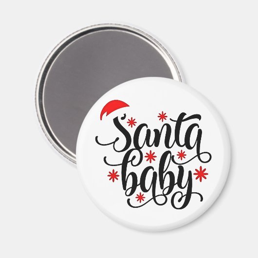 Santa Baby zwangerschapsaankondiging kerstman Magneet (Voorkant / Achterkant)