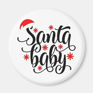 Santa Baby zwangerschapsaankondiging kerstman Magneet