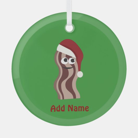 Santa Bacon Glas Ornament (Voorkant)