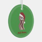 Santa Bacon Glas Ornament (Voorkant Rechts)