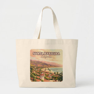 Santa Barbara Beach Central Coast Californië Retro Grote Tote Bag