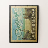 Santa Barbara Beach Vintage Travel Legpuzzel (Verticaal)
